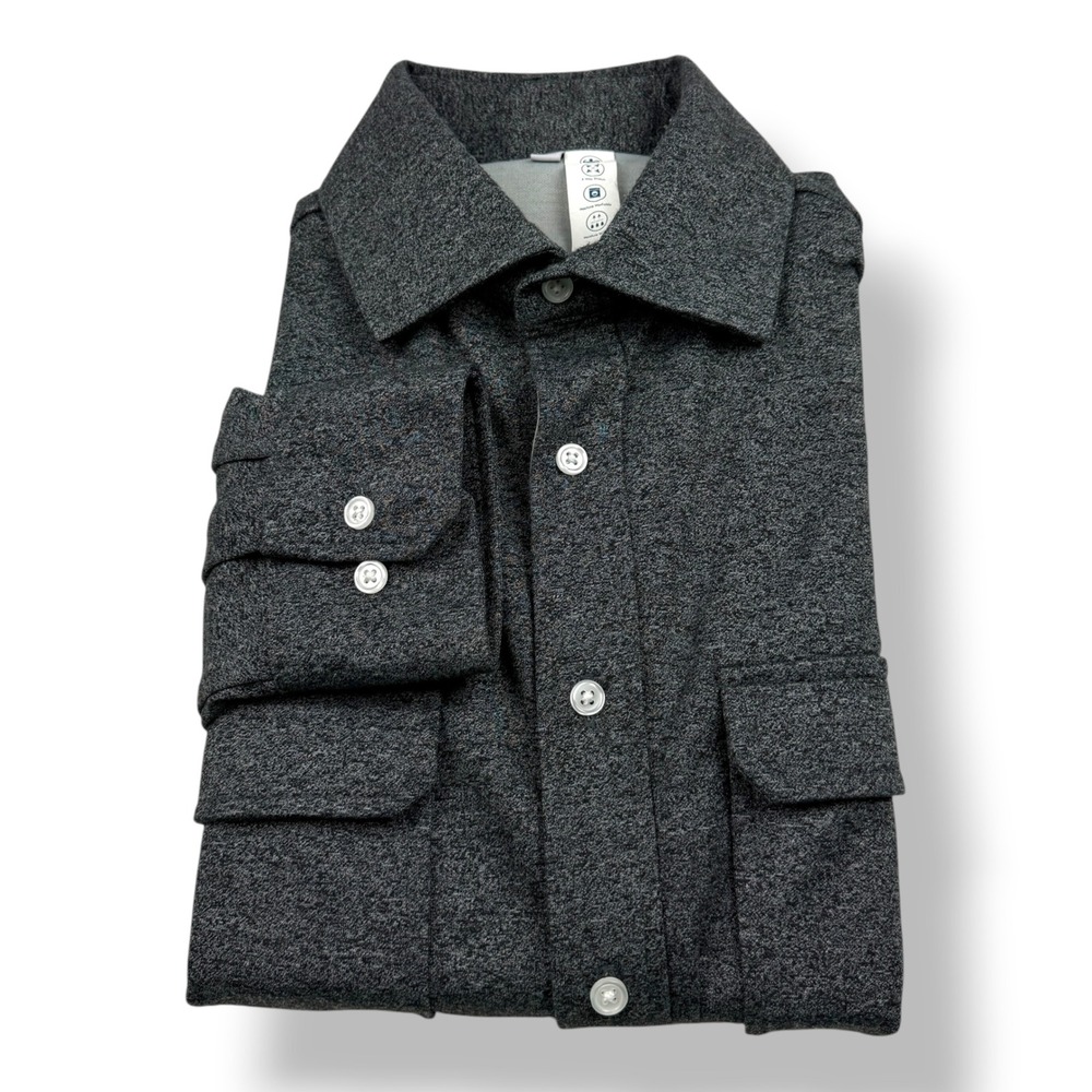 State and Liberty Men Small Charcoal Gray Heather Athletic Fit Shacket RN 162468